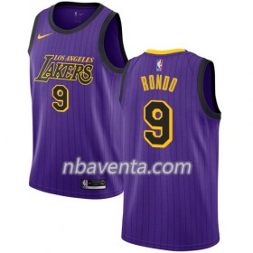 Camiseta Hombre Los Angeles Lakers Rajon Rondo 9 2018-19 Nike City Edition Violeta Swingman